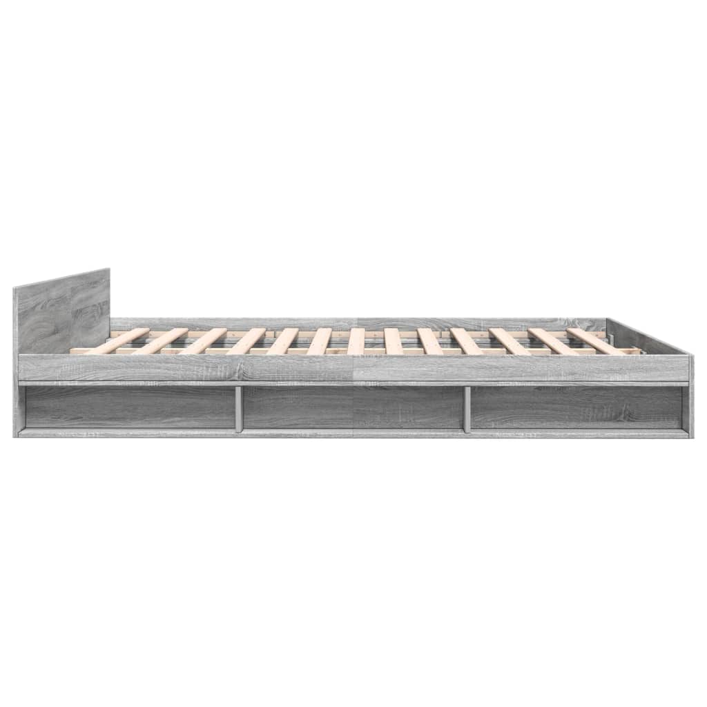 vidaXL Bedframe met lades bewerkt hout grijs sonoma eiken 180x200 cm