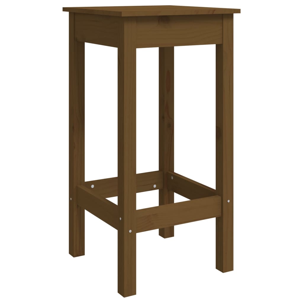 vidaXL Barstoelen 2 st 40x40x78 cm massief grenenhout honingbruin