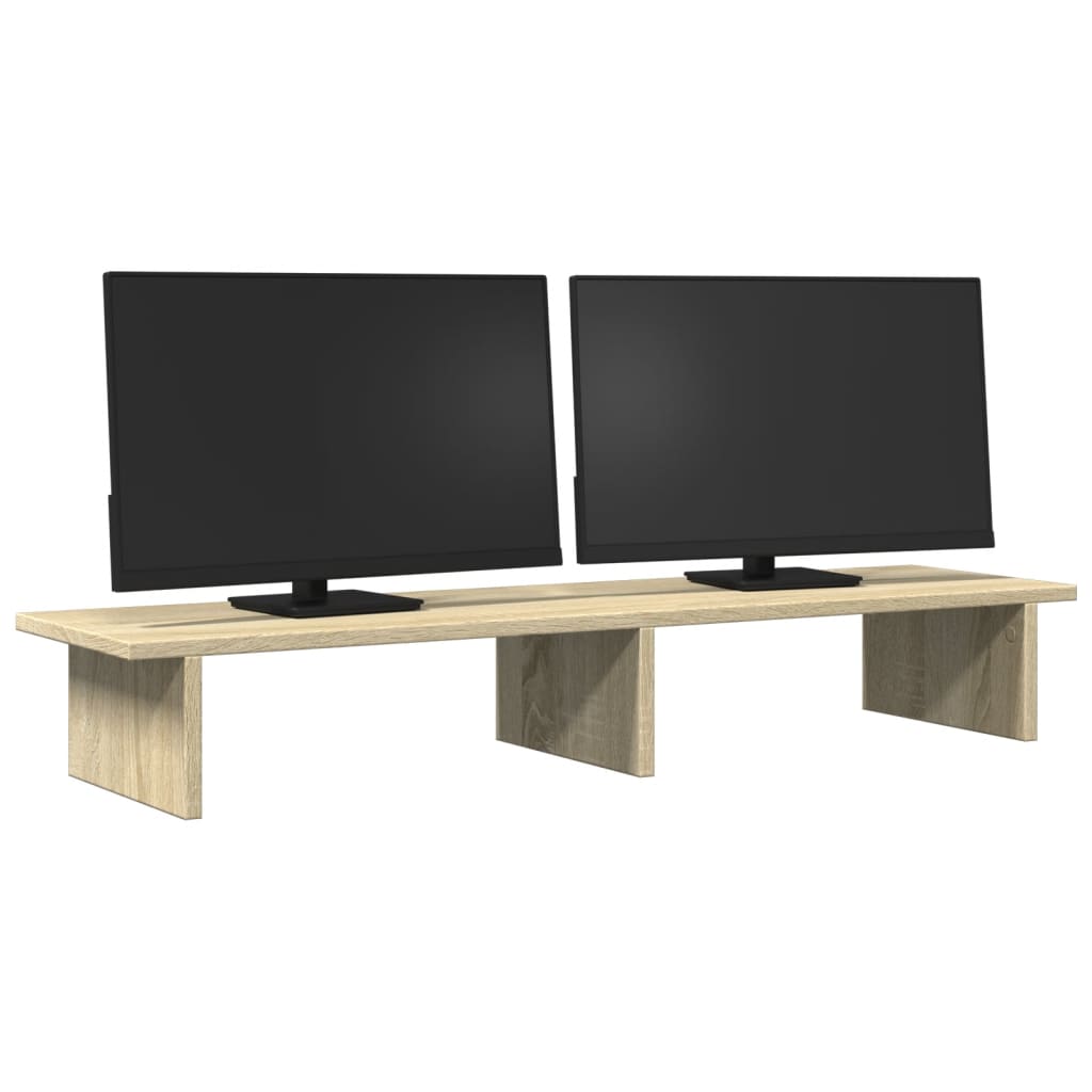 vidaXL Monitorstandaard 100x27x15 cm bewerkt hout sonoma eikenkleurig