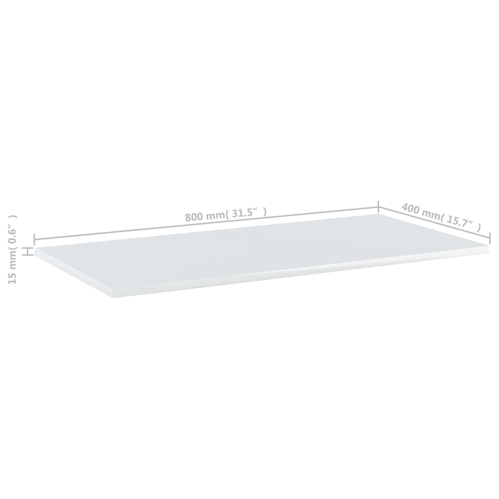 vidaXL Wandschappen 4 st 80x40x1,5 cm bewerkt hout hoogglans wit