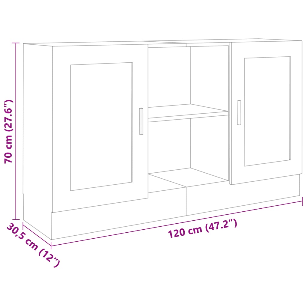 vidaXL Dressoir 120x30,5x70 cm bewerkt hout wit