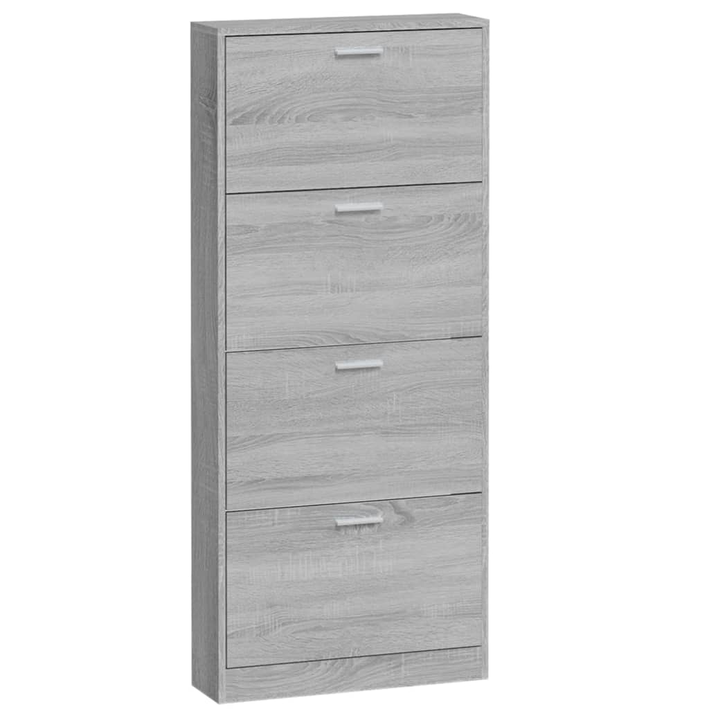 vidaXL Schoenenkast 59x17x150 cm bewerkt hout grijs sonoma