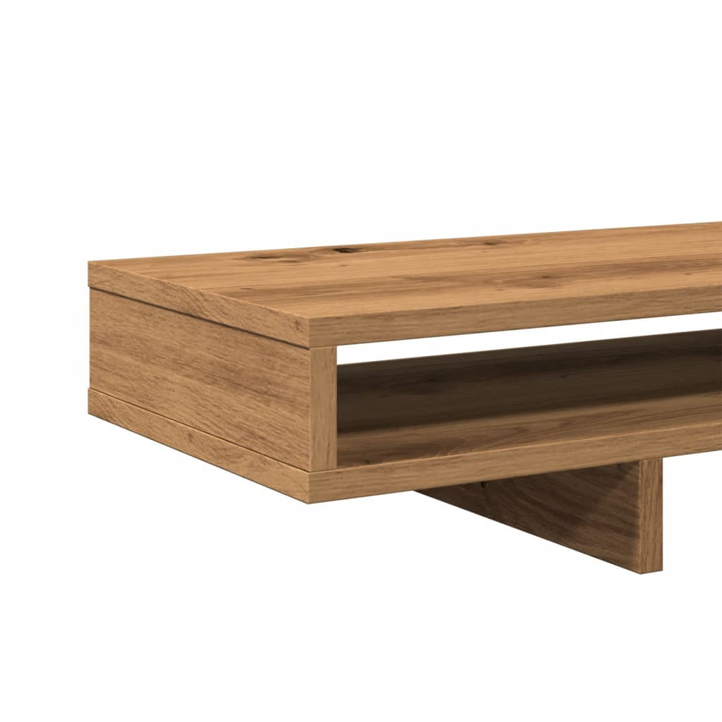 vidaXL Monitorstandaard 100x27x15 cm bewerkt hout artisanaal eiken