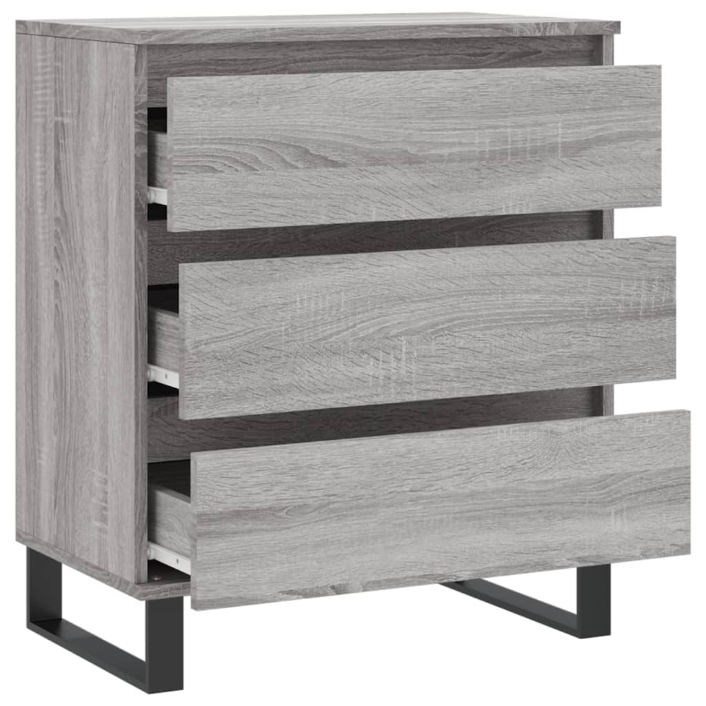 vidaXL Dressoir 60x35x70 cm bewerkt hout grijs sonoma eikenkleurig