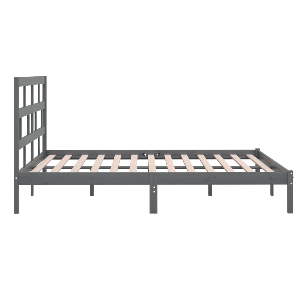 vidaXL Bedframe massief grenenhout grijs 200x200 cm