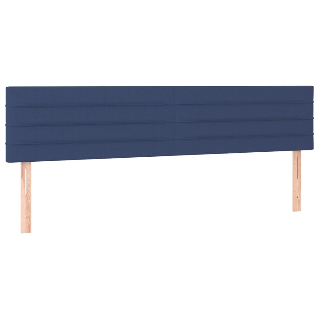 vidaXL Boxspring met matras en LED stof blauw 160x200 cm