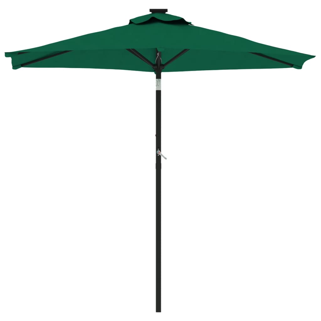 vidaXL Parasol met stalen paal 225x225x212 cm groen