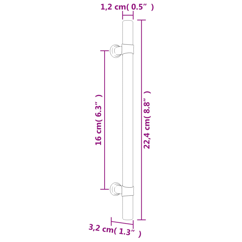 vidaXL Handvatten 20 st 160 mm roestvrij staal zwart