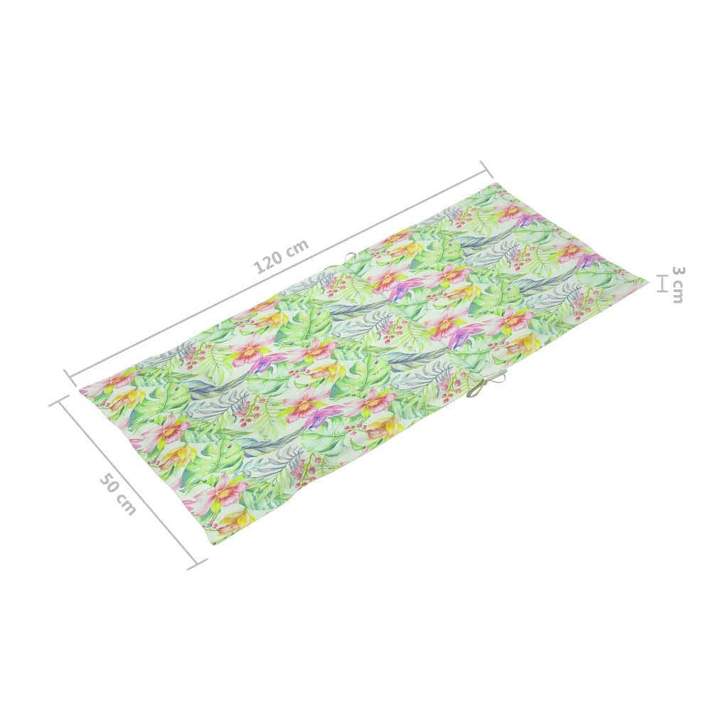 vidaXL Tuinstoelkussens 4 st hoge rug bladpatroon 120x50x3 cm stof