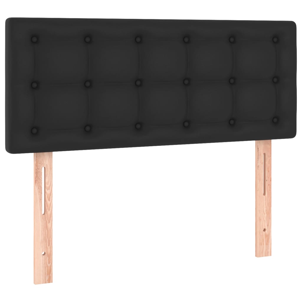 vidaXL Boxspring met matras en LED kunstleer zwart 90x200 cm