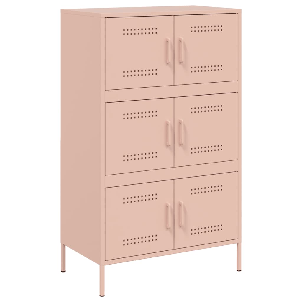 vidaXL Hoge kast 68x39x113 cm staal roze