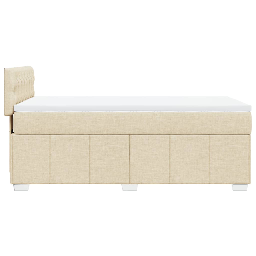 vidaXL Boxspring met matras stof crèmekleurig 100x200 cm