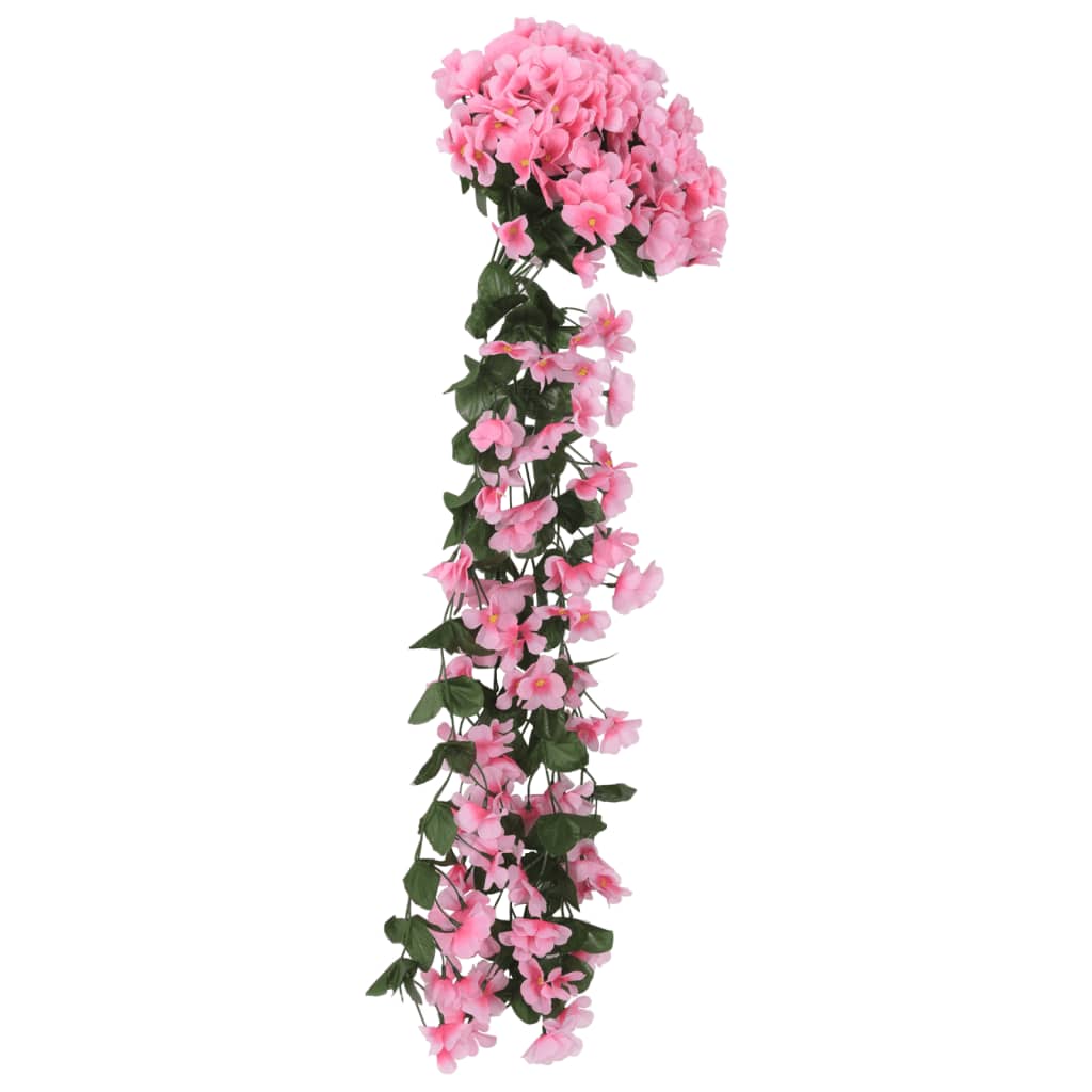 vidaXL Kerstslingers met bloemen 3 st 85 cm roze