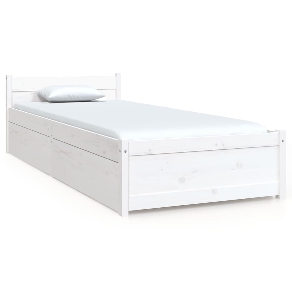 vidaXL Bedframe met lades wit 75x190 cm