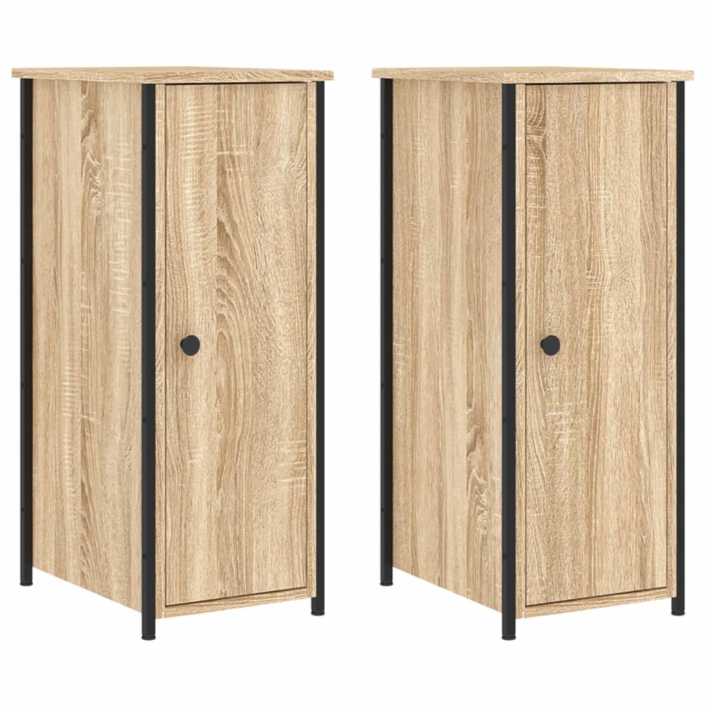 vidaXL Nachtkastjes 2 st 32x42x80 cm bewerkt hout sonoma eikenkleurig