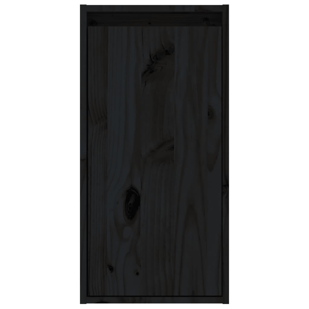 vidaXL Wandkasten 2 st 30x30x60 cm massief grenenhout zwart