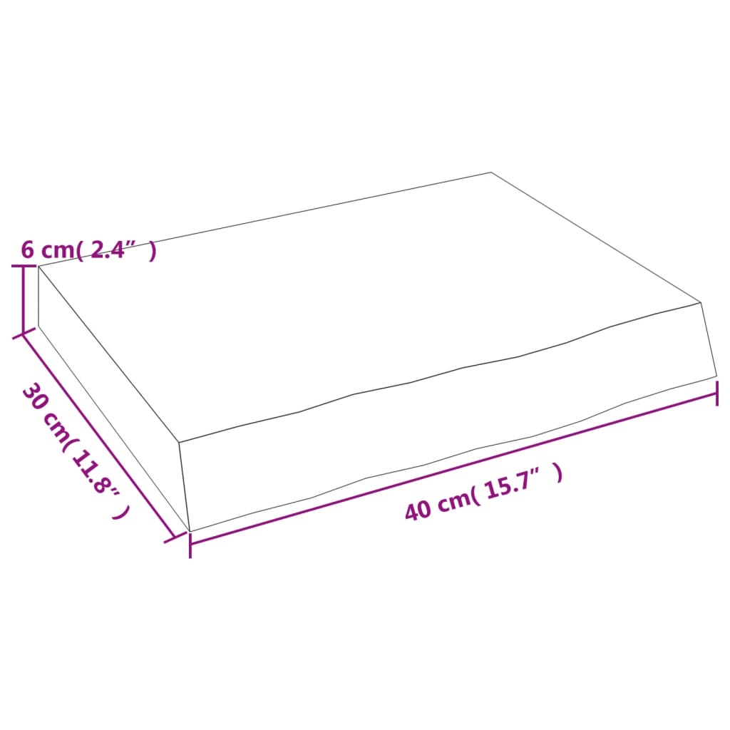 vidaXL Wandschap 40x30x(2-6) cm onbehandeld massief eikenhout