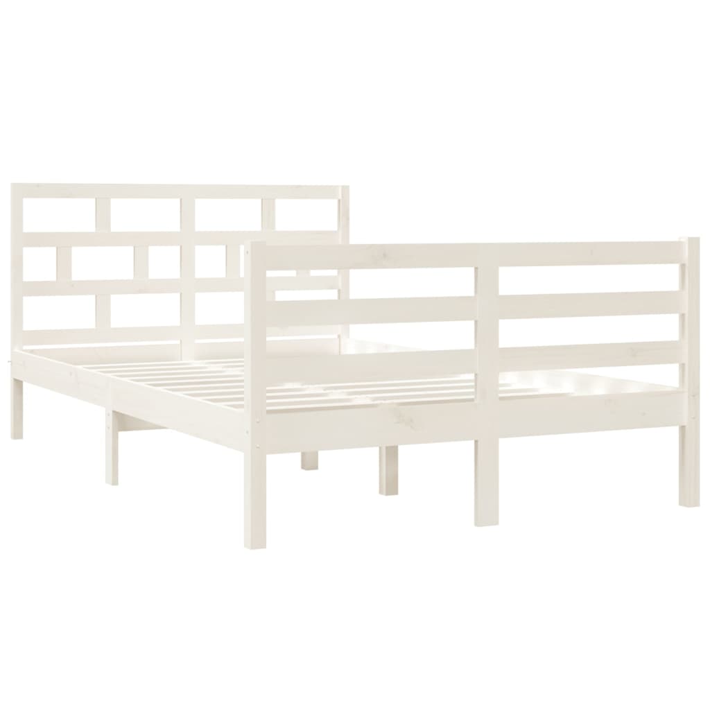 vidaXL Bedframe massief hout wit 120x190 cm