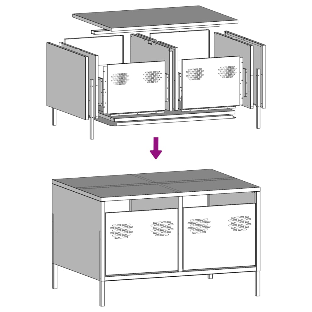 vidaXL Tv-meubel 68x50x43,5 cm koudgewalst staal zwart