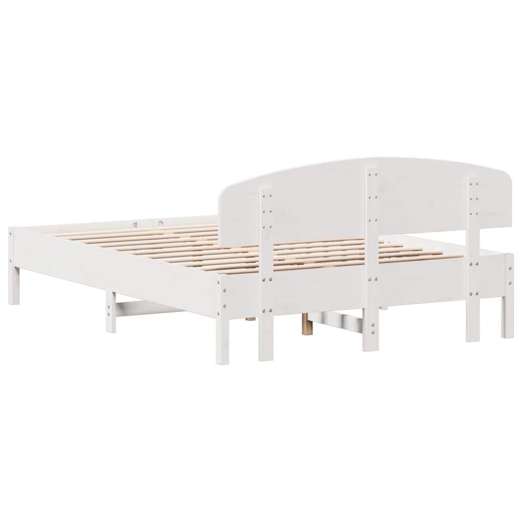 vidaXL Bedframe zonder matras massief grenenhout wit 140x200 cm