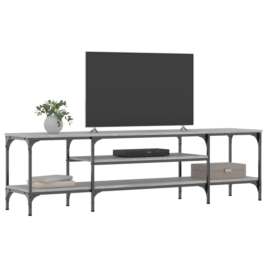 vidaXL Tv-meubel 161x35x45 cm bewerkt hout en ijzer grijs sonoma eiken