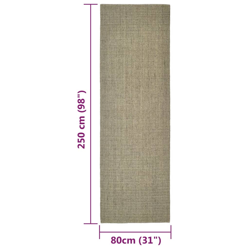 vidaXL Sisalmat voor krabpaal 80x250 cm taupe