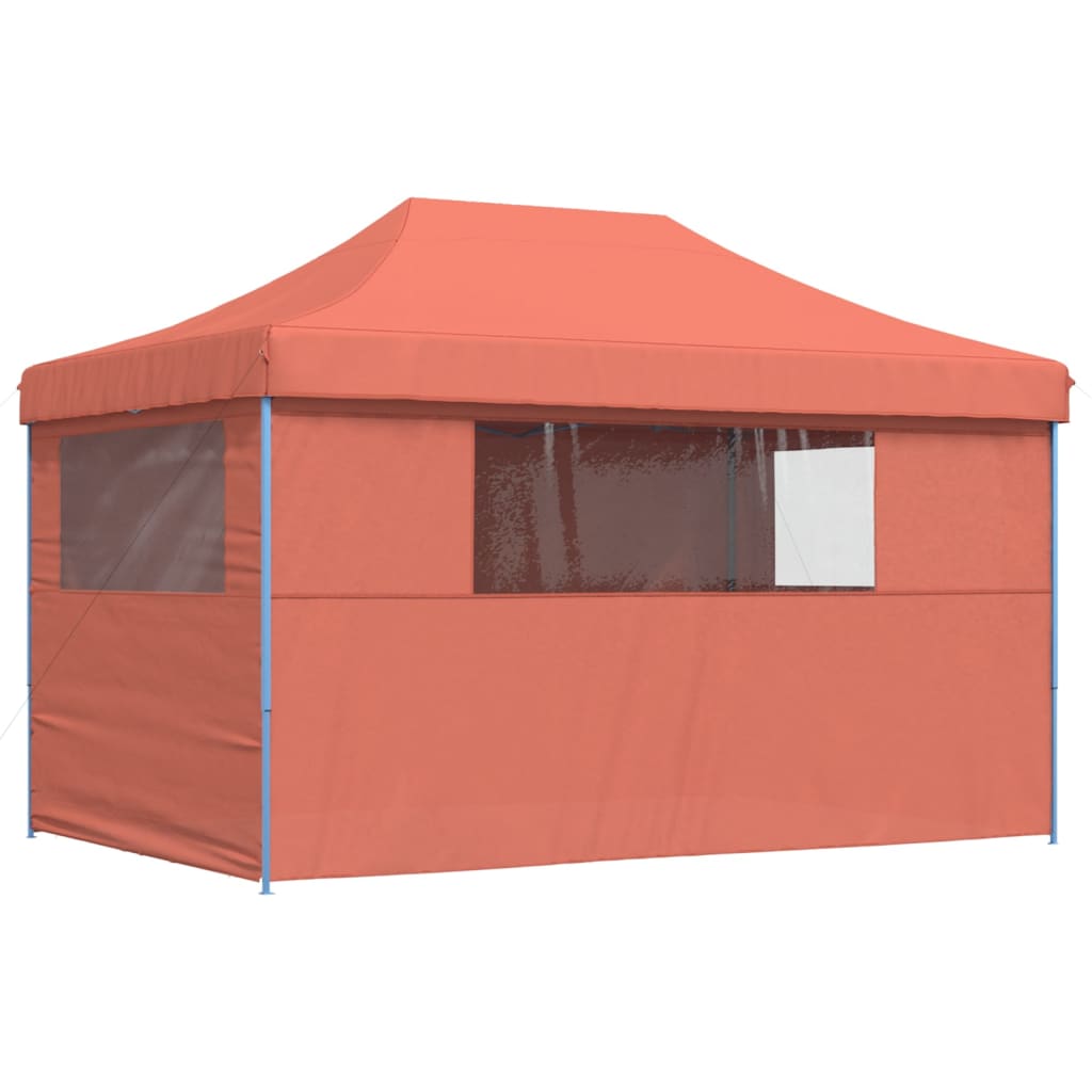 vidaXL Partytent inklapbaar pop-up met 4 zijwanden terracottakleurig