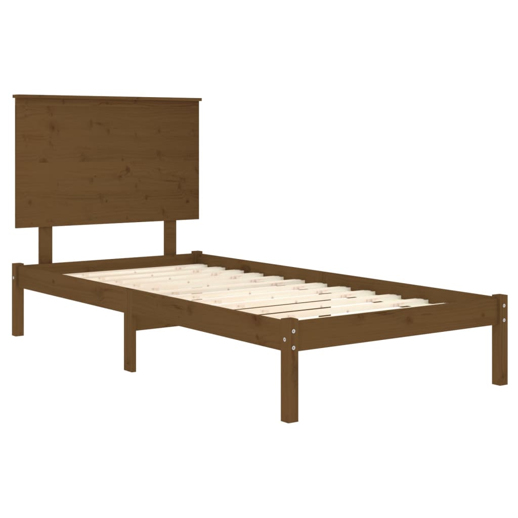 vidaXL Bedframe massief hout honingbruin 75x190 cm