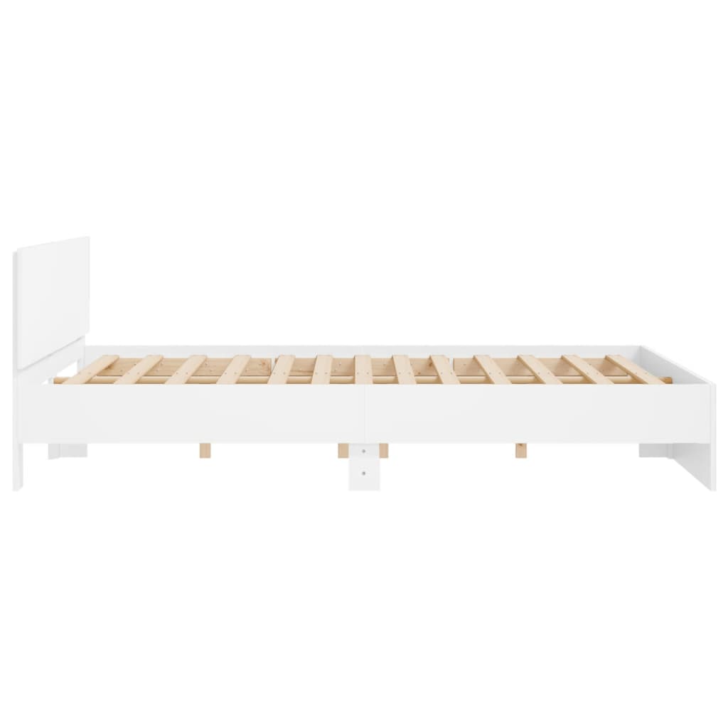 vidaXL Bedframe met hoofdeinde wit 160x200 cm