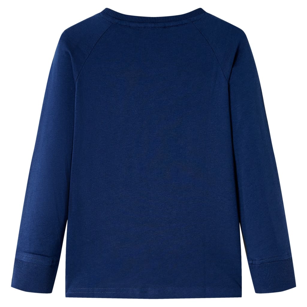 Kindershirt met lange mouwen 104 marineblauw