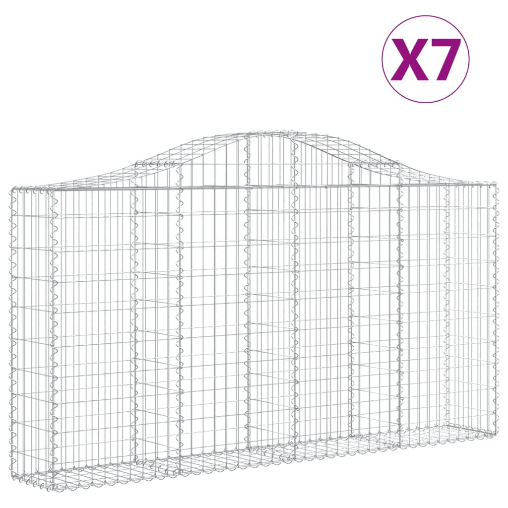 vidaXL Schanskorven 7 st gewelfd 200x30x100/120 cm ijzer