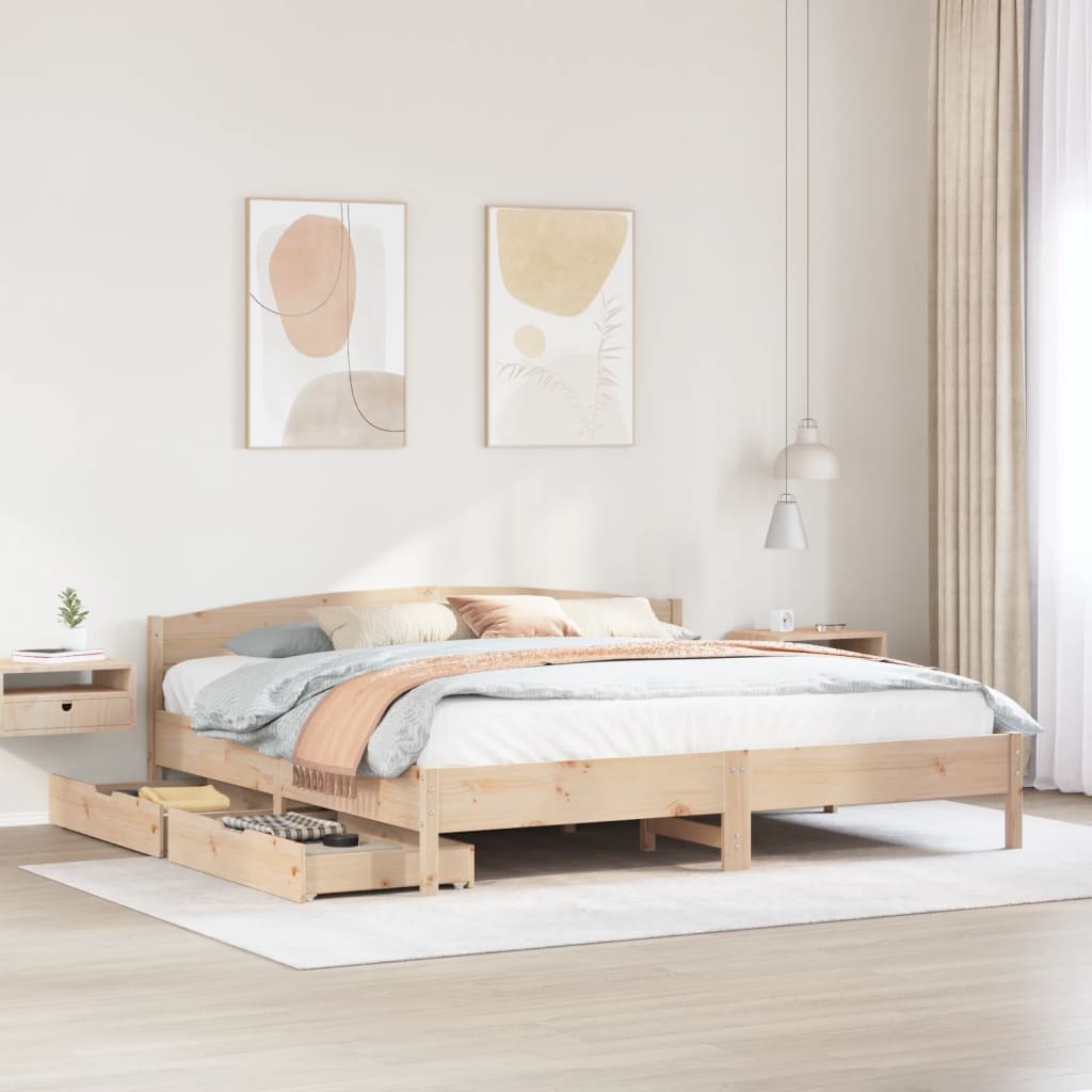 vidaXL Bedframe zonder matras massief grenenhout 200x200 cm