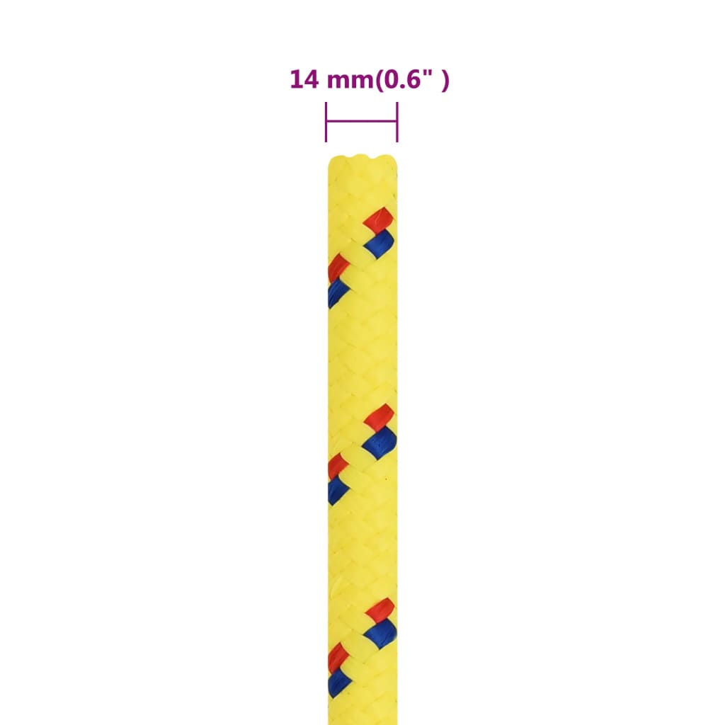 vidaXL Boottouw 14 mm 250 m polypropyleen geel