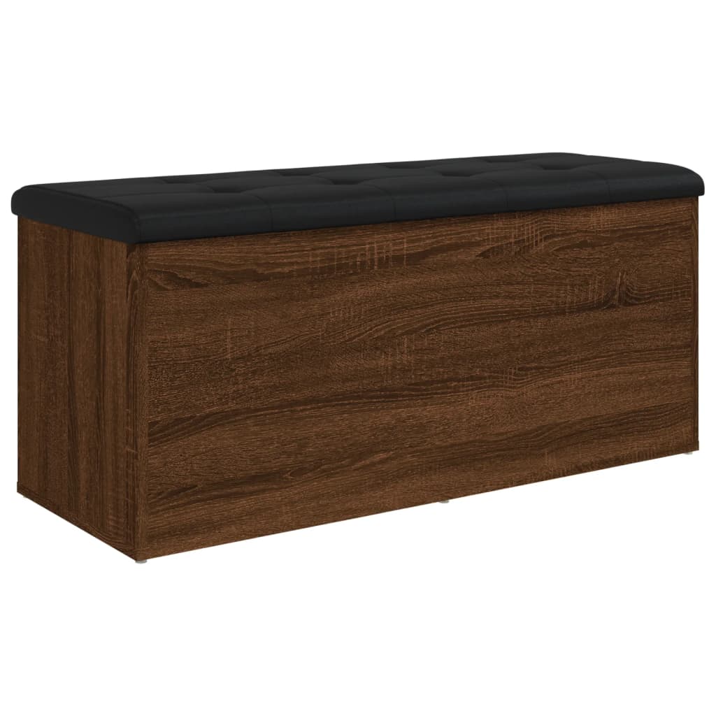 vidaXL Opbergbankje 102x42x45 cm bewerkt hout bruin eikenkleur