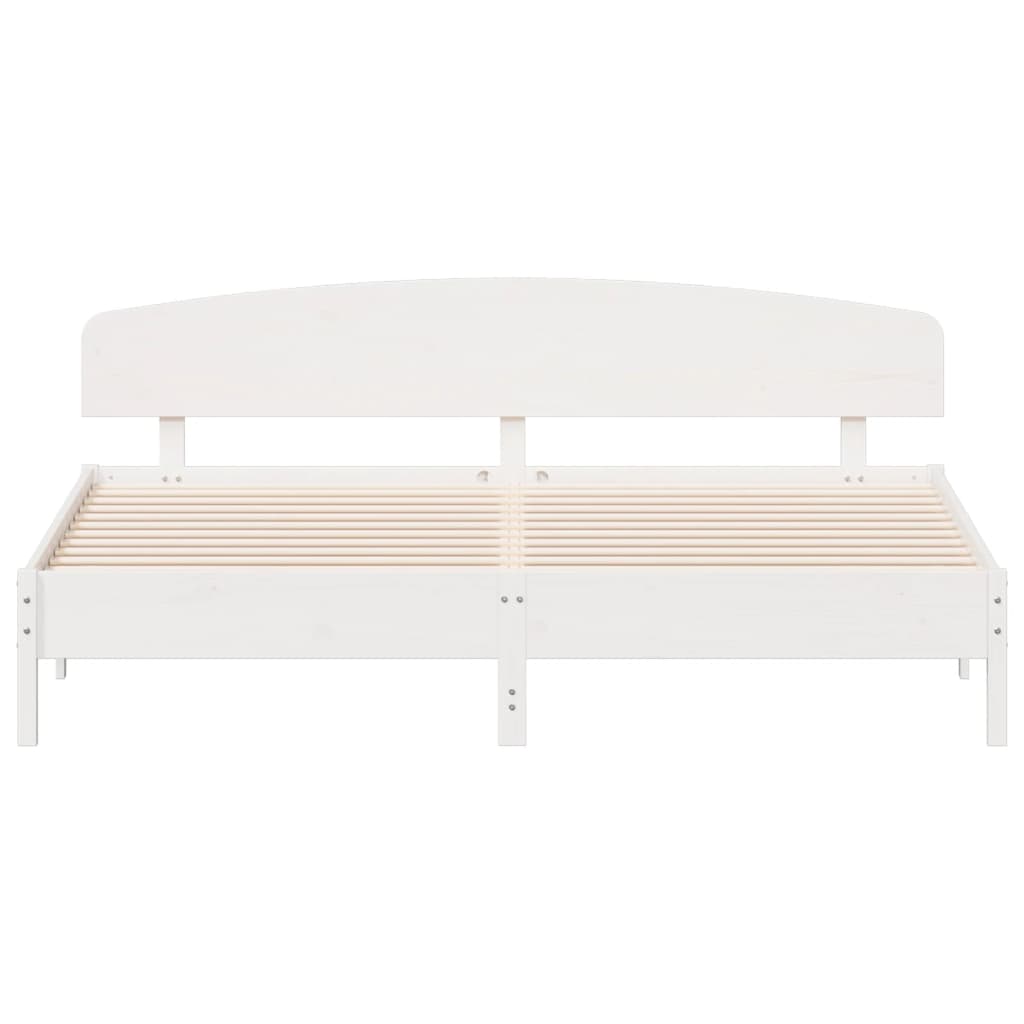 vidaXL Bedframe zonder matras massief grenenhout wit 180x200 cm