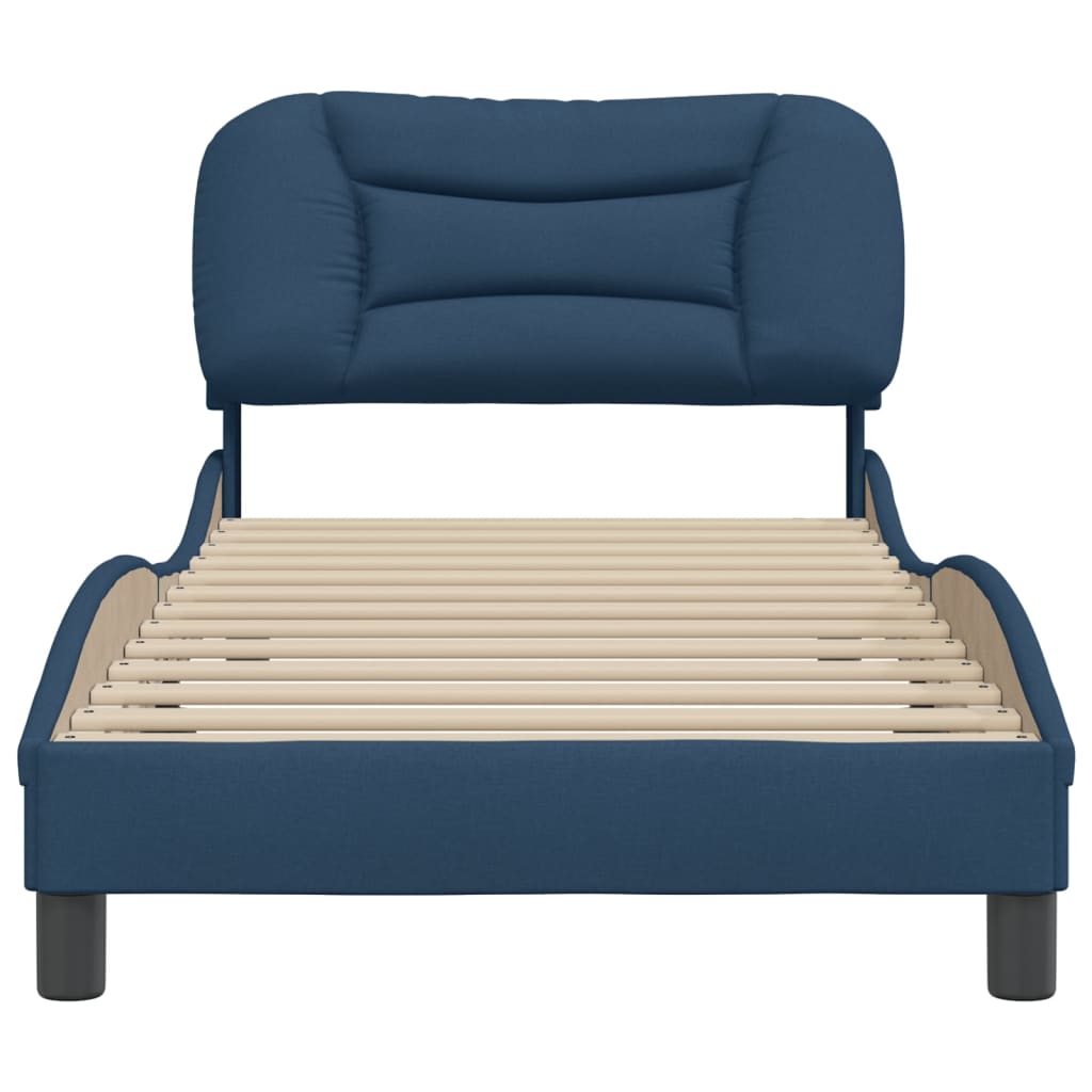 vidaXL Bedframe met hoofdbord stof blauw 80x200 cm