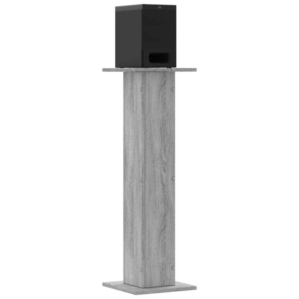 vidaXL Speakerstandaards 2 st 30x30x95 cm bewerkt hout grijs sonoma