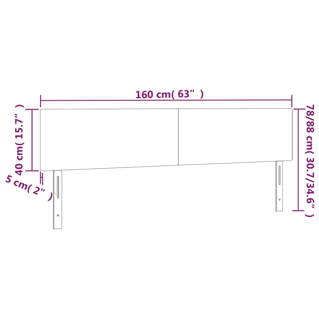 vidaXL Hoofdborden 2 st 80x5x78/88 cm kunstleer wit