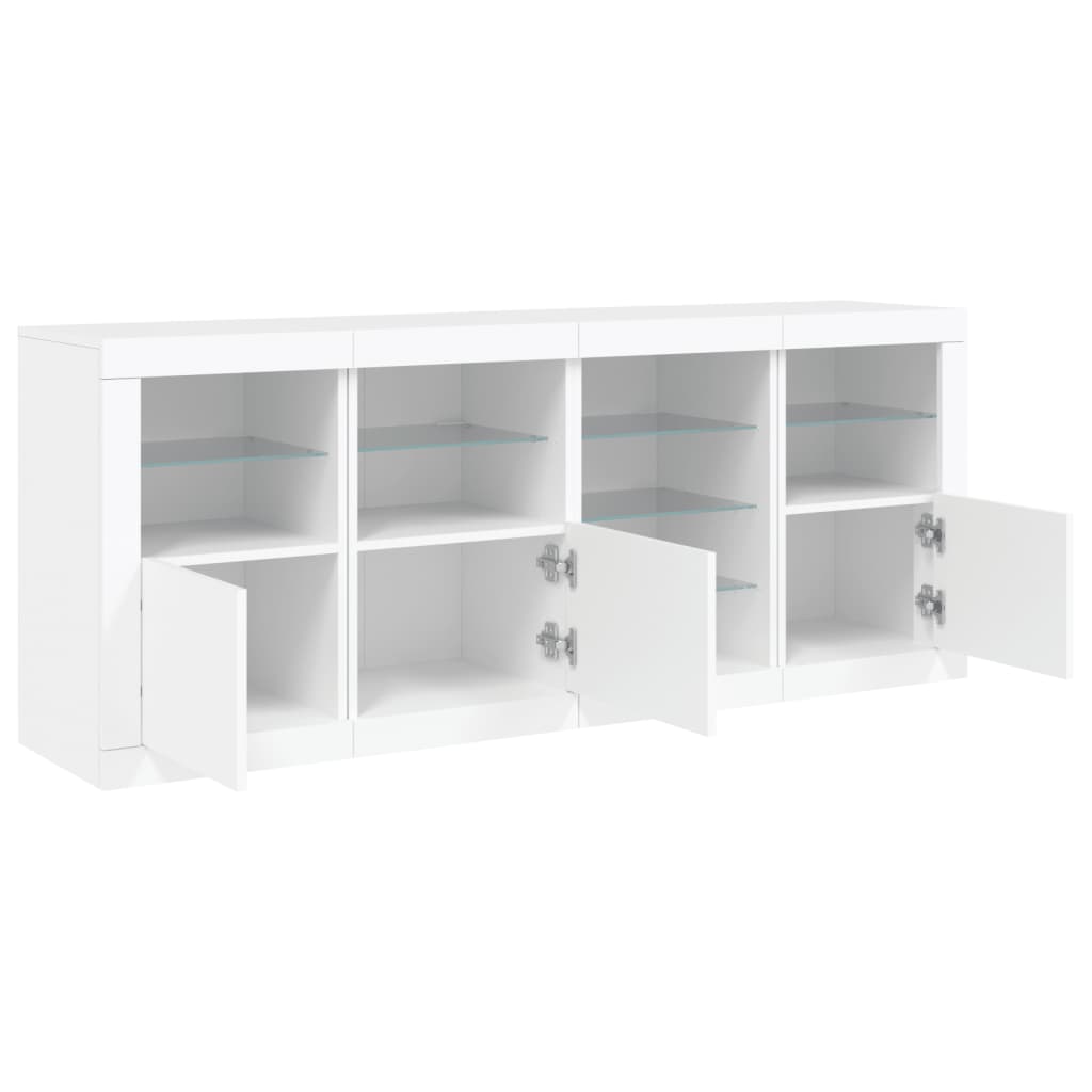 vidaXL Dressoir met LED-verlichting 164x37x67 cm wit