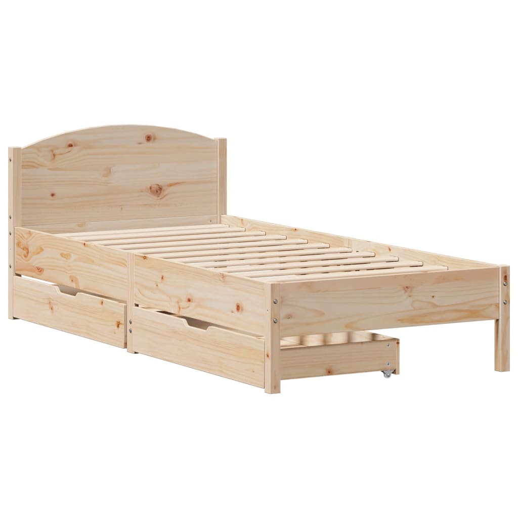 vidaXL Bedframe zonder matras massief grenenhout 75x190 cm