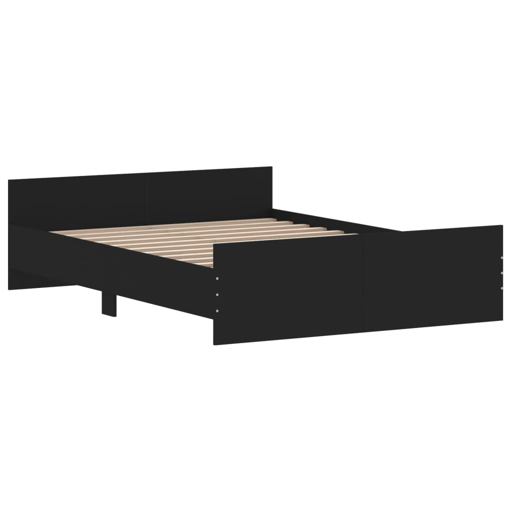 vidaXL Bedframe met hoofd- en voeteneinde zwart 140x190 cm