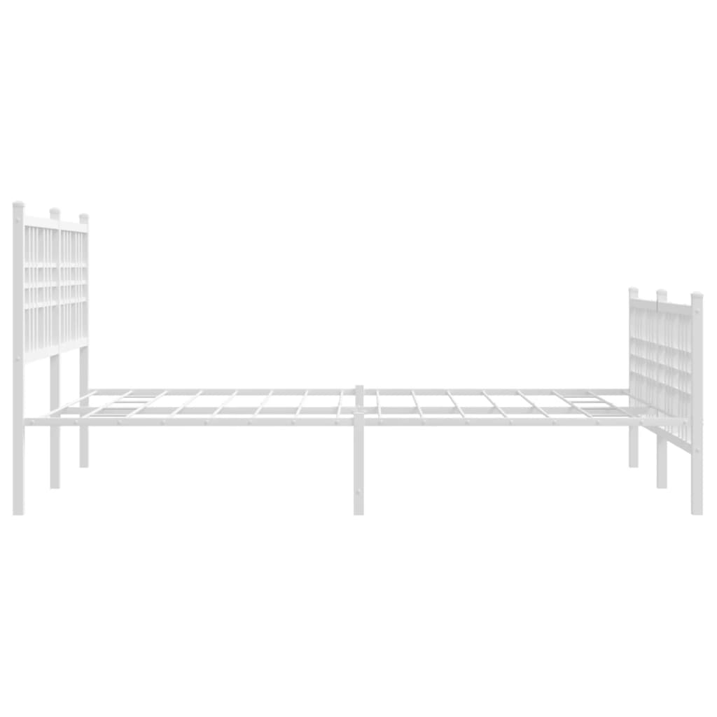 vidaXL Bedframe met hoofd- en voeteneinde metaal wit 120x200 cm