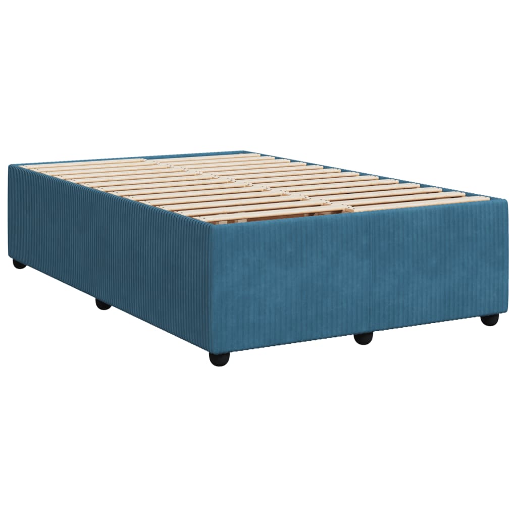 vidaXL Boxspring met matras fluweel blauw 120x190 cm