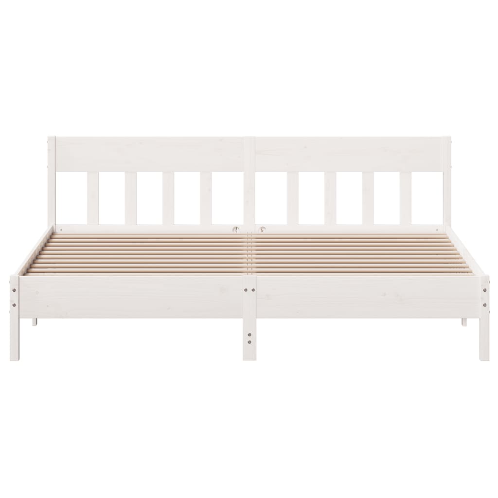 vidaXL Bedframe zonder matras massief grenenhout wit 180x200 cm