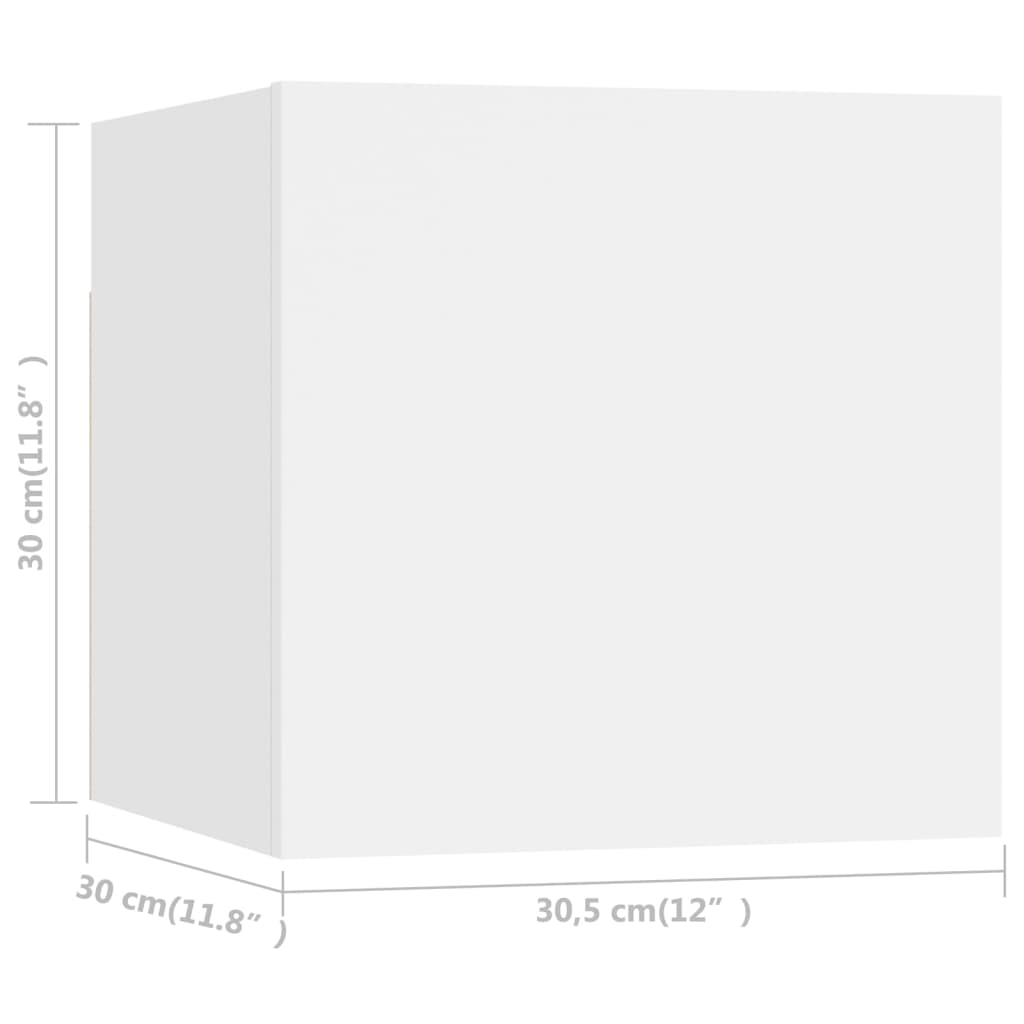 vidaXL Tv-wandmeubelen 2 st 30,5x30x30 cm wit