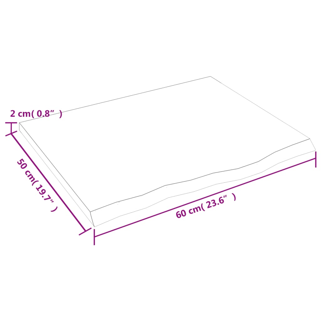 vidaXL Wandschap 60x50x2 cm behandeld massief eikenhout lichtbruin