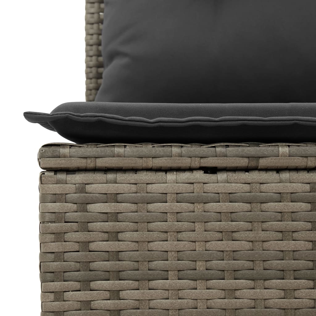 vidaXL 6-delige Loungeset met kussens poly rattan grijs