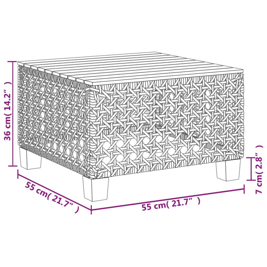 vidaXL 6-delige Loungeset met kussens poly rattan zwart