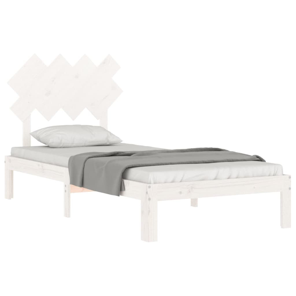 vidaXL Bedframe zonder matras massief grenenhout wit 90x200 cm