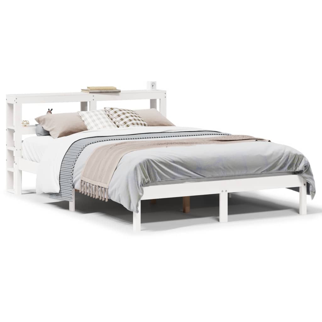 vidaXL Bedframe zonder matras massief grenenhout wit 120x190 cm